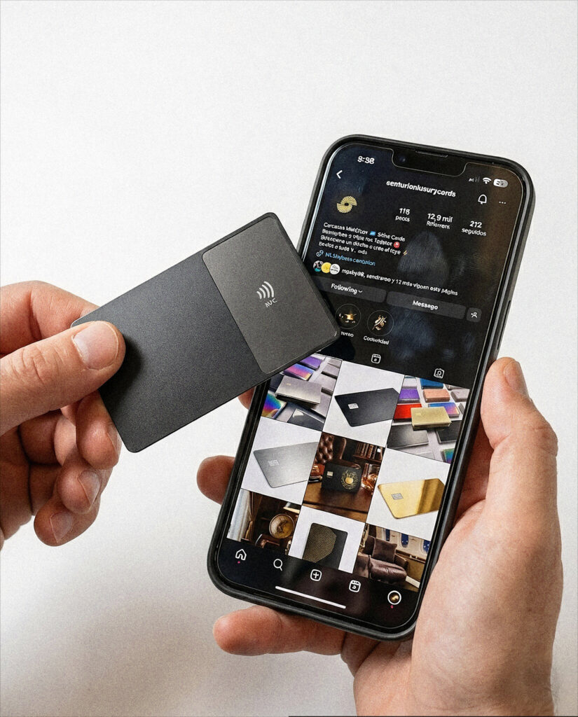 Tarjetas de metal NFC de presentación para negocios